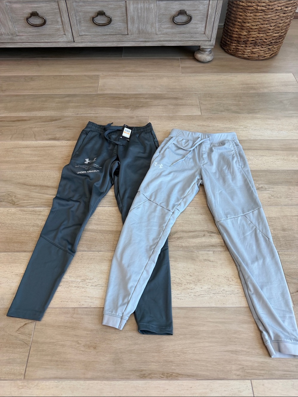 Under Armour Men's Joggers in Black and Light Gray - Athletic Tapered Fit